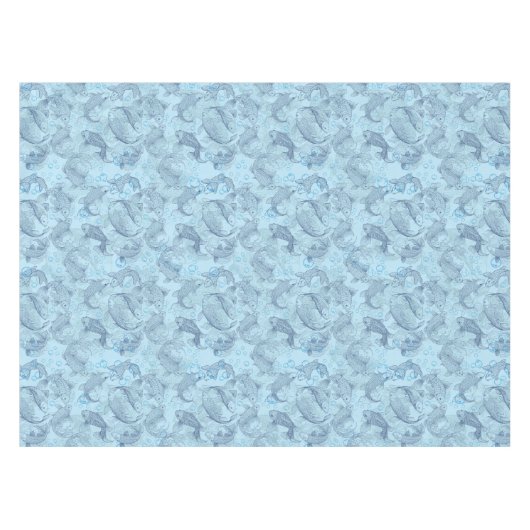 Layering Vissen Patroon 02.Donkerblauw.b L Blauw B Tafelkleed (Voorkant (Horizontaal))