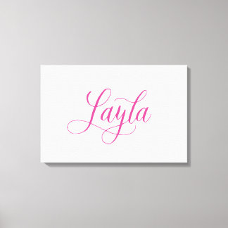 Layla - moderne kalligrafie naam ontwerp canvas afdruk