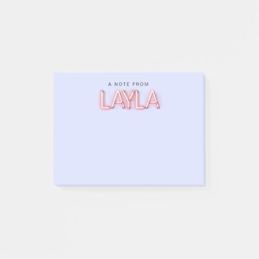 Layla naam in gloeiende neonverlichting nieuwheid post-it® notes (Voorkant)
