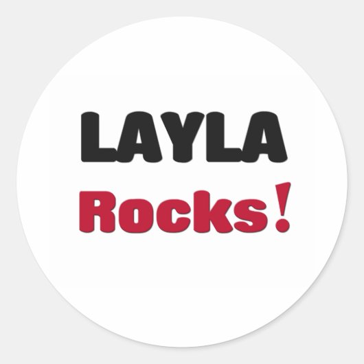 Layla Rocks Ronde Sticker (Voorkant)