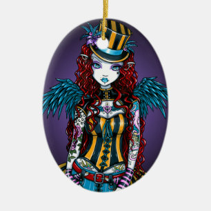 "Layla" Steampunk Circus Tattoo Sideshow Ornament