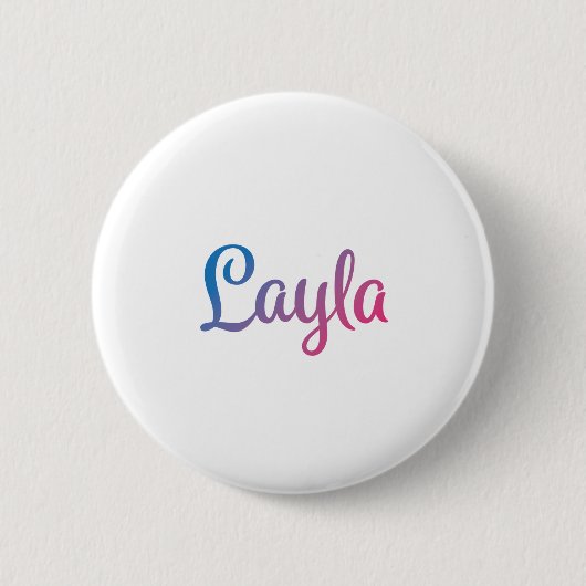 Layla Stijlvolle cursief Ronde Button 5,7 Cm (Voorkant)