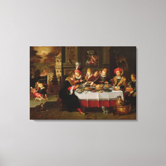 Lazarus en de Rich Man Table Canvas Afdruk (Voorkant)