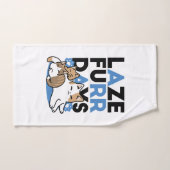 Laze Furr Days - Cute Lazy Cats Design (Serviette à main)
