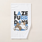 Laze Furr Days - Cute Lazy Cats Design (Serviette à main)