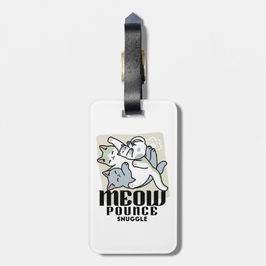 Laze Furr Days - Schattige Lazy Cats Design Bagagelabel (Achterkant verticaal)