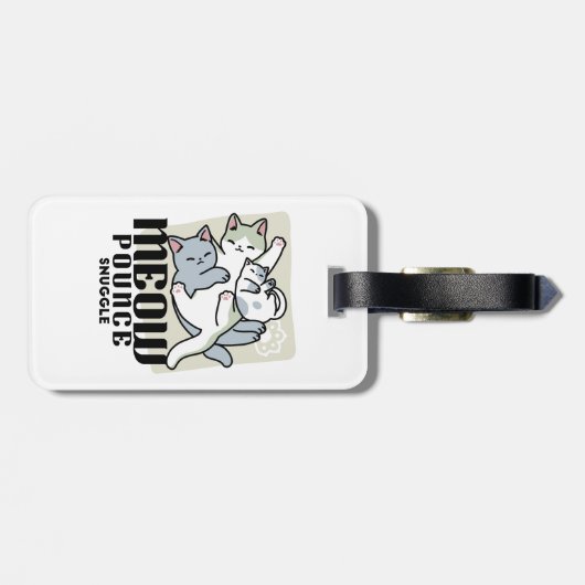 Laze Furr Days - Schattige Lazy Cats Design Bagagelabel (Achterkant horizontaal)
