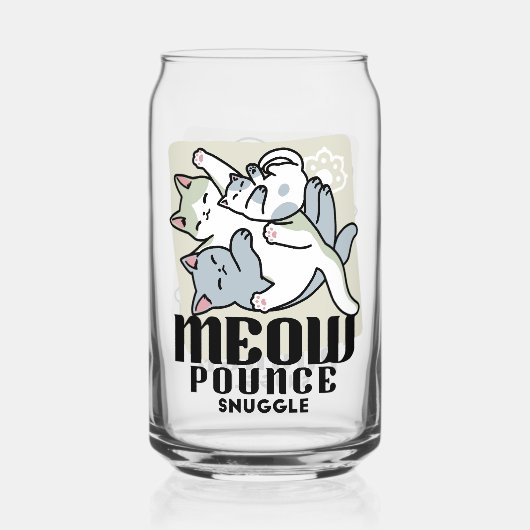 Laze Furr Days - Schattige Lazy Cats Design Blikvorm Glas (Achterkant)