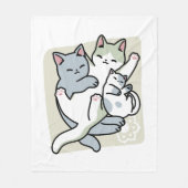 Laze Furr Days - Schattige Lazy Cats Design Fleece Deken (Voorkant)