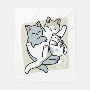 Laze Furr Days - Schattige Lazy Cats Design Fleece Deken