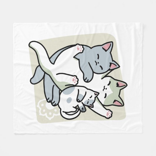 Laze Furr Days - Schattige Lazy Cats Design Fleece Deken (Voorkant (Horizontaal))