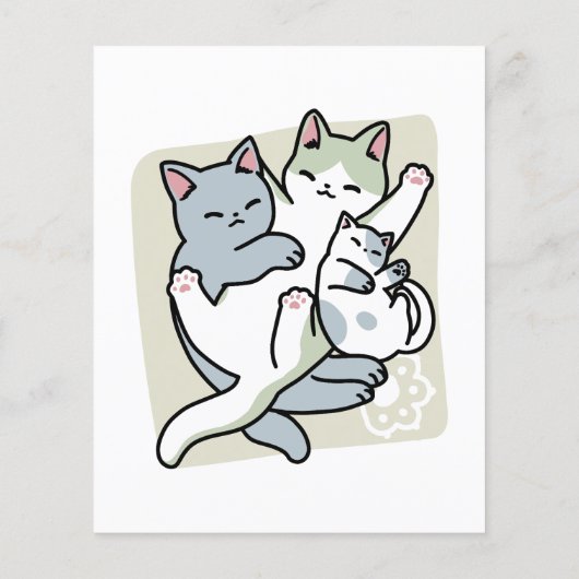 Laze Furr Days - Schattige Lazy Cats Design Flyer (Achterkant)