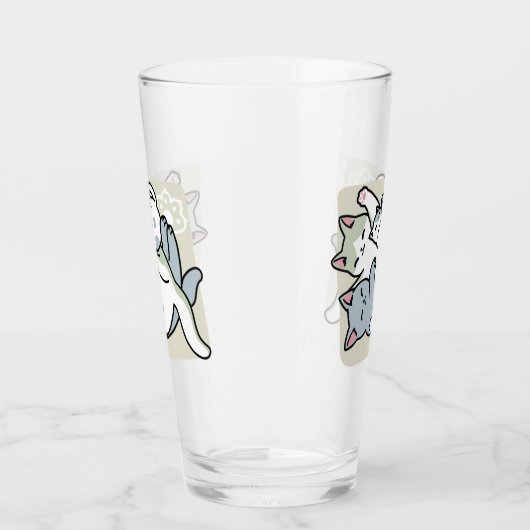 Laze Furr Days - Schattige Lazy Cats Design Glas (Links)