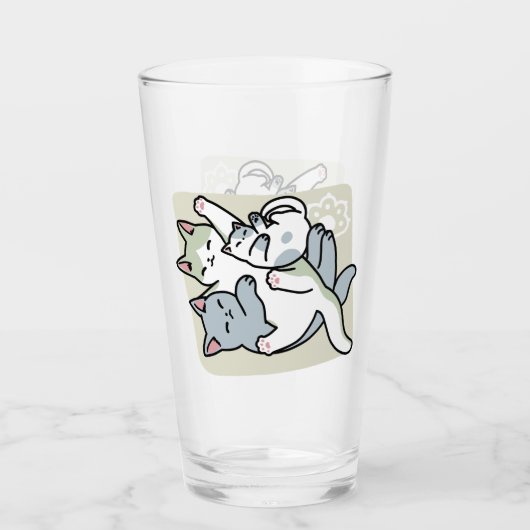 Laze Furr Days - Schattige Lazy Cats Design Glas (Voorkant)