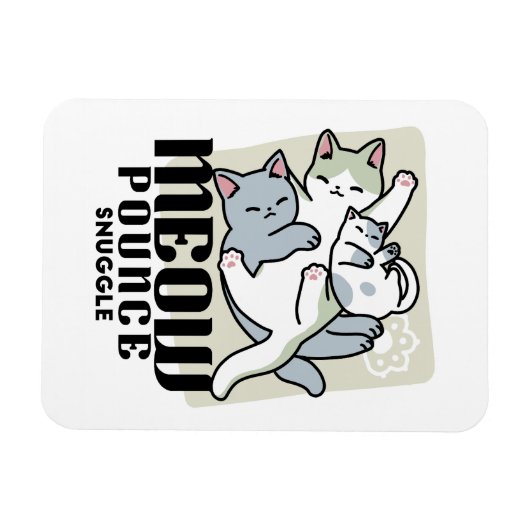 Laze Furr Days - Schattige Lazy Cats Design Magneet (Horizontaal)