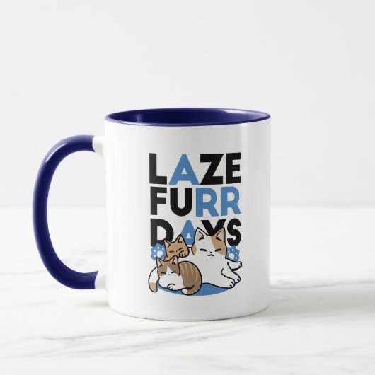 Laze Furr Days - Schattige Lazy Cats Design Mok (Links)