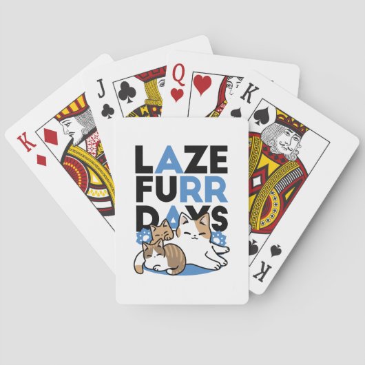 Laze Furr Days - Schattige Lazy Cats Design Pokerkaarten (Achterkant)