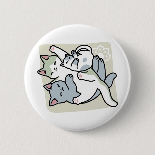 Laze Furr Days - Schattige Lazy Cats Design Ronde Button 5,7 Cm (Voorkant)