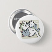 Laze Furr Days - Schattige Lazy Cats Design Ronde Button 5,7 Cm (Voorkant /achterkant)