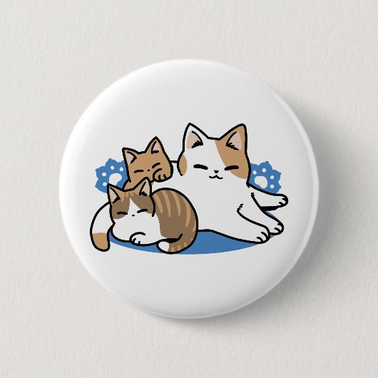 Laze Furr Days - Schattige Lazy Cats Design Ronde Button 5,7 Cm (Voorkant)
