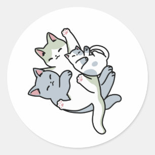 Laze Furr Days - Schattige Lazy Cats Design Ronde Sticker