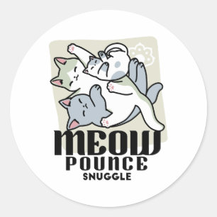 Laze Furr Days - Schattige Lazy Cats Design Ronde Sticker
