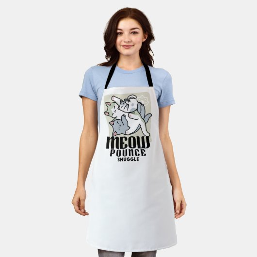 Laze Furr Days - Schattige Lazy Cats Design Schort (Gedragen)