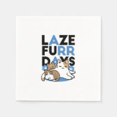 Laze Furr Days - Schattige Lazy Cats Design Servet (Voorkant)