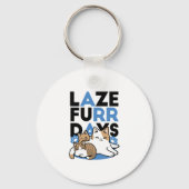 Laze Furr Days - Schattige Lazy Cats Design Sleutelhanger (Voorkant)