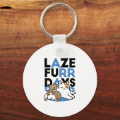 Laze Furr Days - Schattige Lazy Cats Design Sleutelhanger (Achterkant)