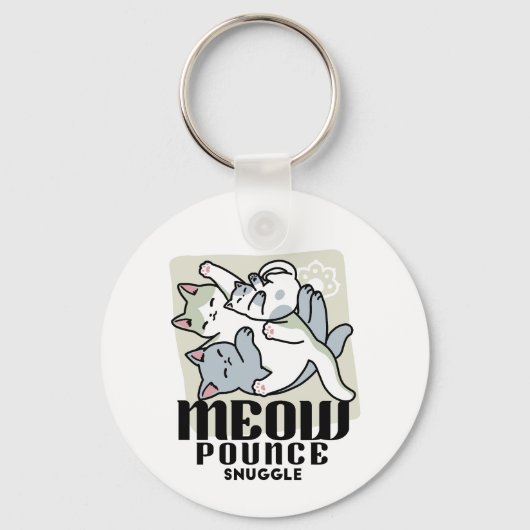 Laze Furr Days - Schattige Lazy Cats Design Sleutelhanger (Achterkant)