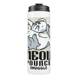 Laze Furr Days - Schattige Lazy Cats Design Thermosbeker