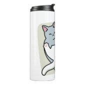 Laze Furr Days - Schattige Lazy Cats Design Thermosbeker (Gedraaid links)