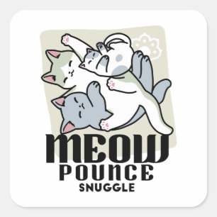 Laze Furr Days - Schattige Lazy Cats Design Vierkante Sticker