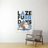 Laze Furr Days - Schattige Lazy Cats Design Wandkleed (In situ)