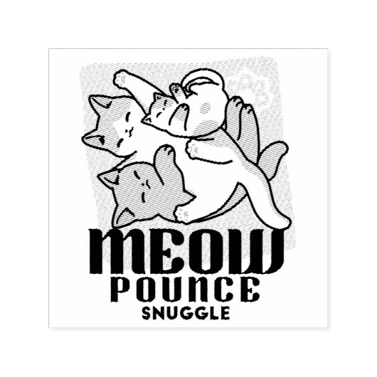 Laze Furr Days - Schattige Lazy Cats Design Zelfinktende Stempel (Design)