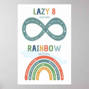 Lazy 8 en Rainbow Breathing Classroom Poster