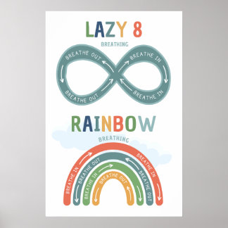 Lazy 8 en Rainbow Breathing Classroom Poster