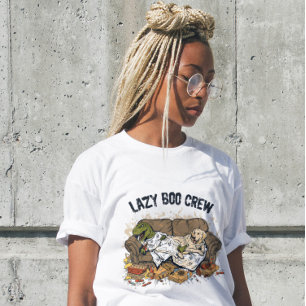 Lazy Boo Crew Mannen Halloween T-shirt