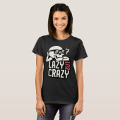 Lazy But Crazy Skull – Cool Relaxed Zonnebril Des T-shirt (Voorkant volledig)
