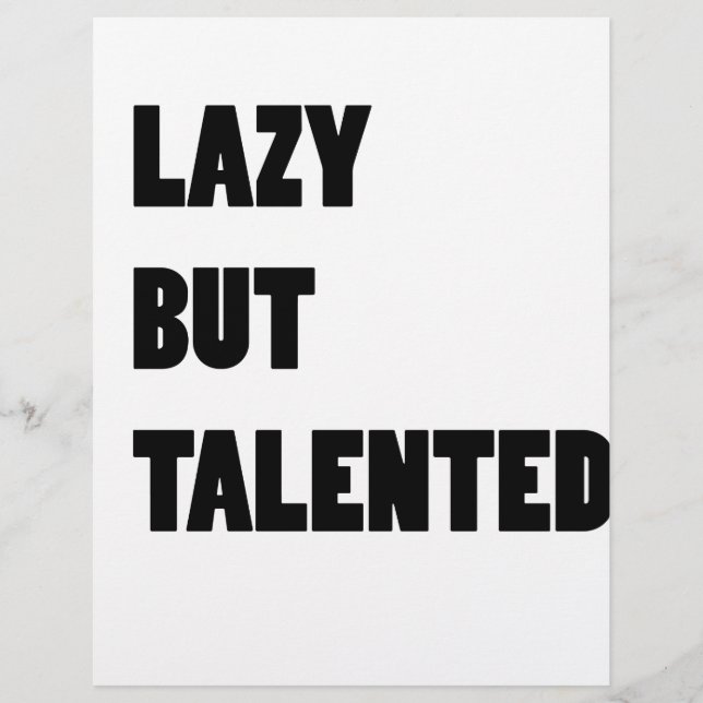 Lazy but talented (Voorkant)