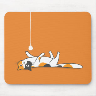 Lazy Calico Cat   Cute Pet Kat Lover's Mousepad Muismat