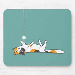Lazy Calico Cat   Cute Pet Kat Lover's Mousepad Muismat