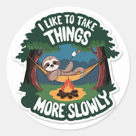 Lazy Campfire Sloth Sticker | Grappig buiten (Voorkant)