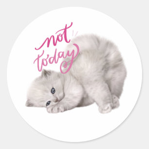 Lazy Cat Gezegde niet vandaag Grappige Sticker