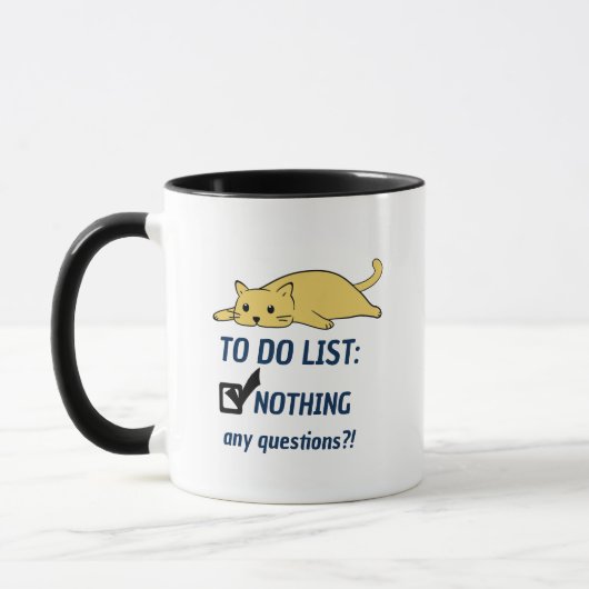 Lazy Cat Gift Mok, te doen Lijst Niets Kattenkoffi Mok (Links)