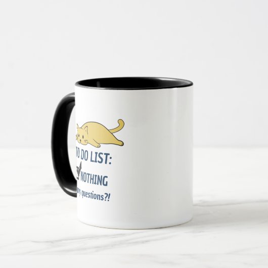 Lazy Cat Gift Mok, te doen Lijst Niets Kattenkoffi Mok (Voorkant links)