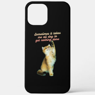 Lazy Cat Lover Funny Cute Cat iPhone 12 Pro Max Hoesje