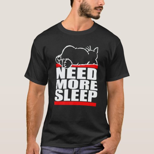 Lazy Cat Need Sleep Sleep T-shirt (Voorkant)