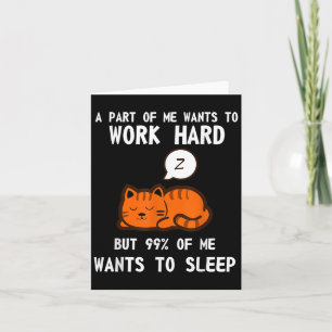 Lazy Cat Slapen Vermoeid Werk Motivatie Kaart